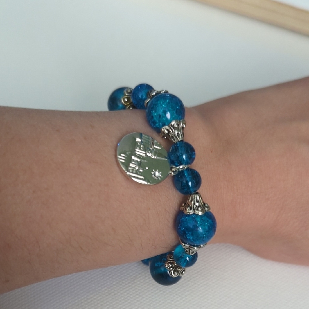 Elegant Blue Beaded Bracelet